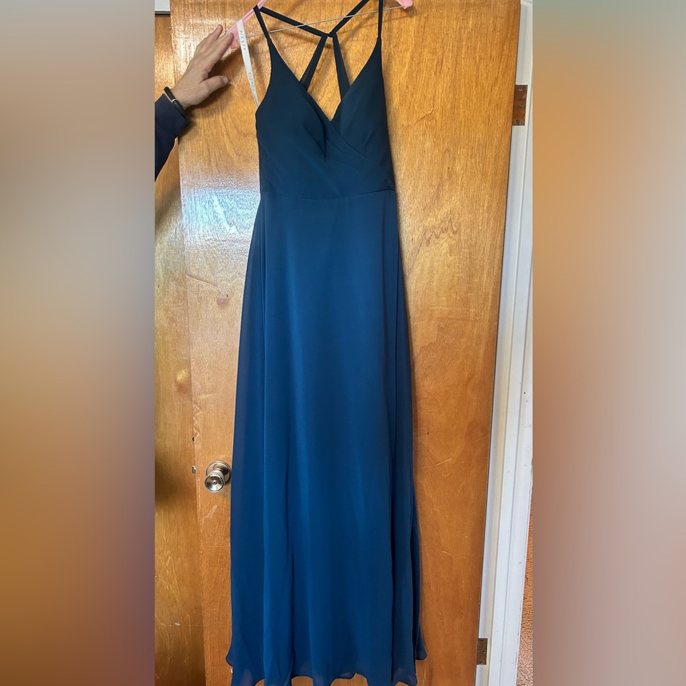 Azazie Deep Blue Maxi Dress